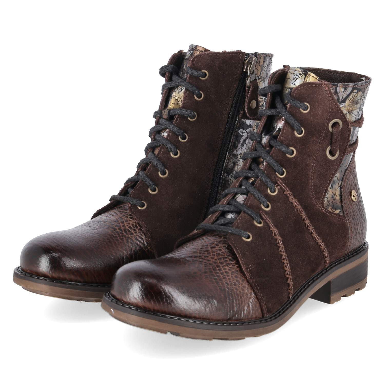 Maciejka Maciejka Boots 07609-02 MOCCA Damen Leder brown Schnürstiefel