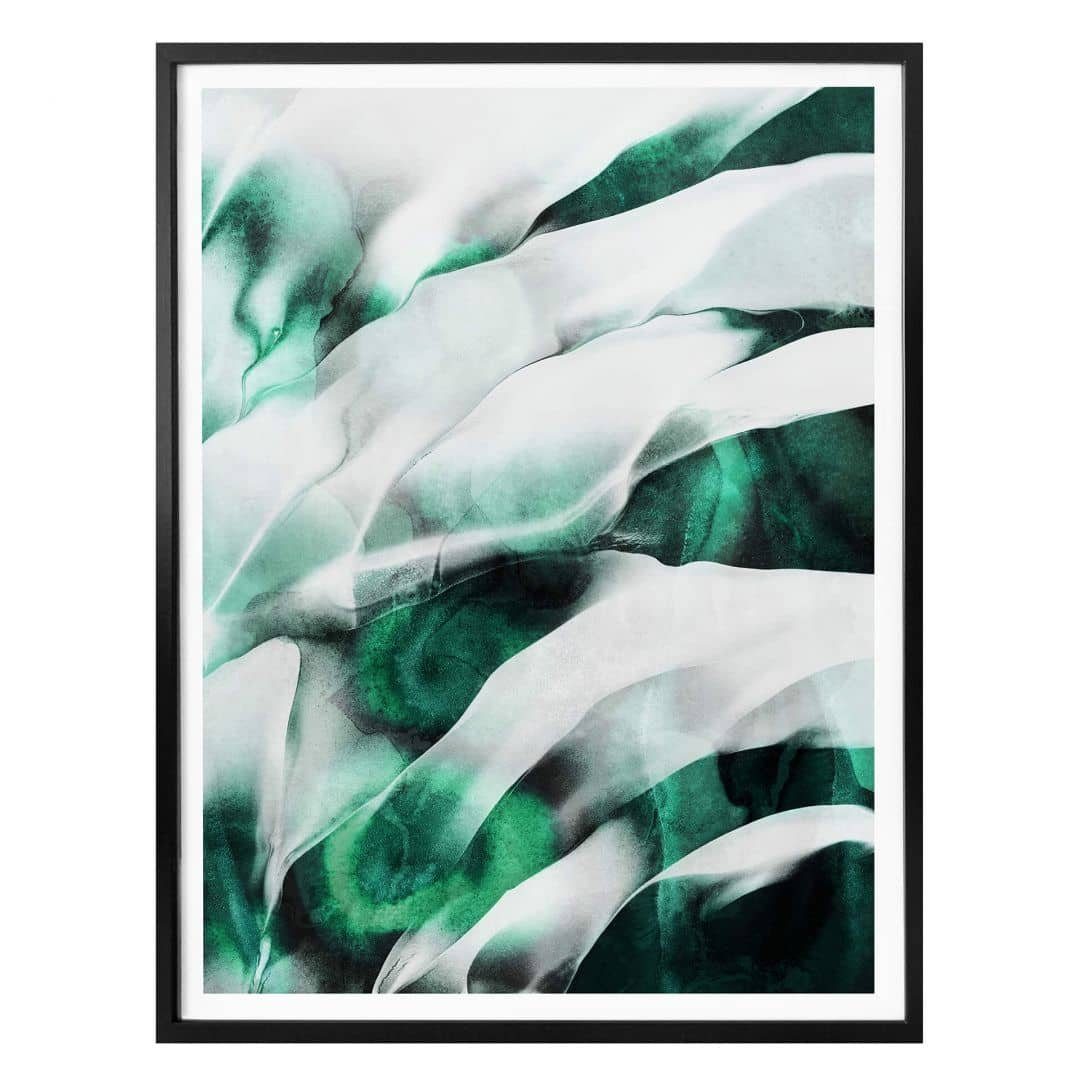Poster Flow, Déco Fredriksson Küche Wohnzimmer Art Wandbild Poster Art Smaragd Emerald Wall K&L modern
