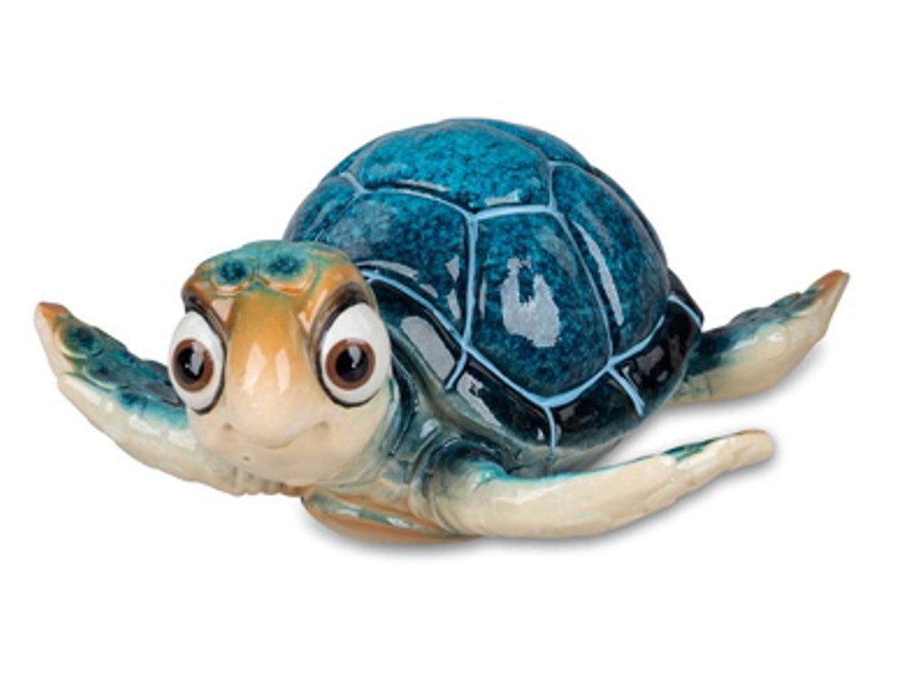 formano Dekofigur Schildkröte Harry blau 15 cm - Kunststein - glänzend (1 St)