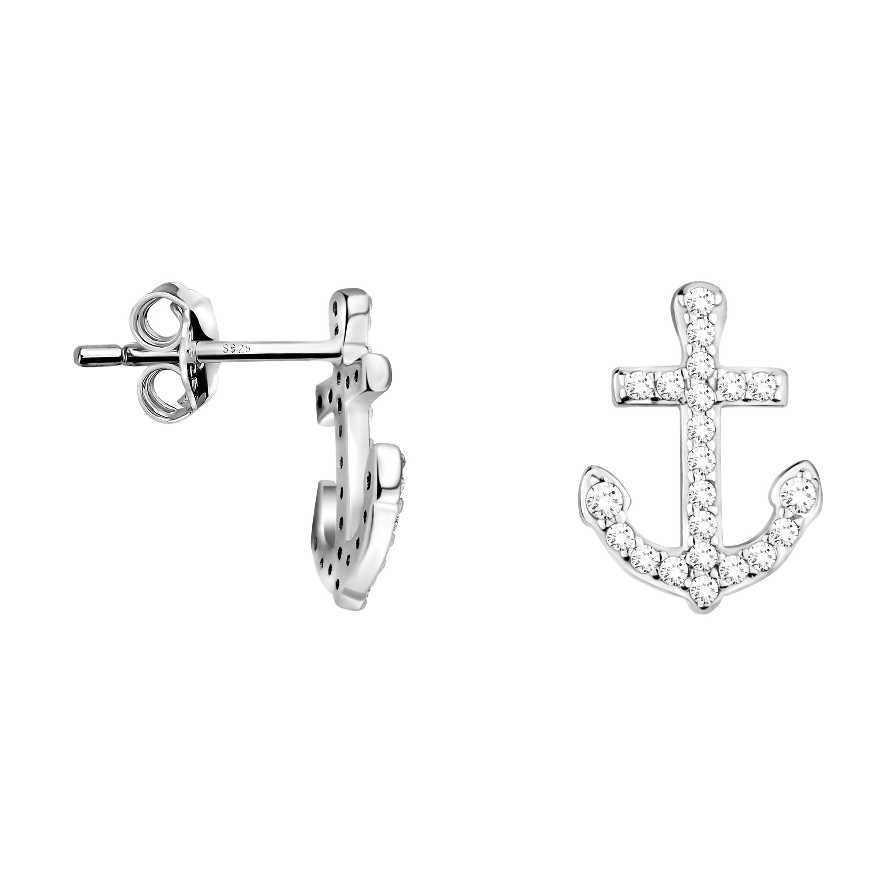 Sofia Milani Paar Ohrstecker Anker (No information, No information), 925 Silber Damen Schmuck - E0615