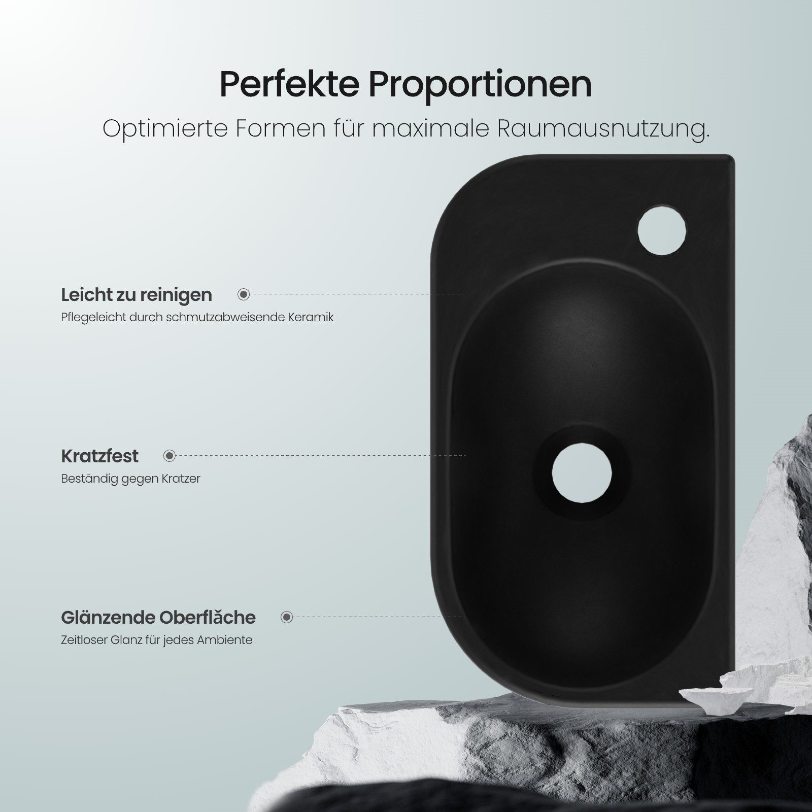 EMKE Aufsatzwaschbecken Hängewaschbecken, Aufsatzwaschtisch aus Keramik für günstig online kaufen