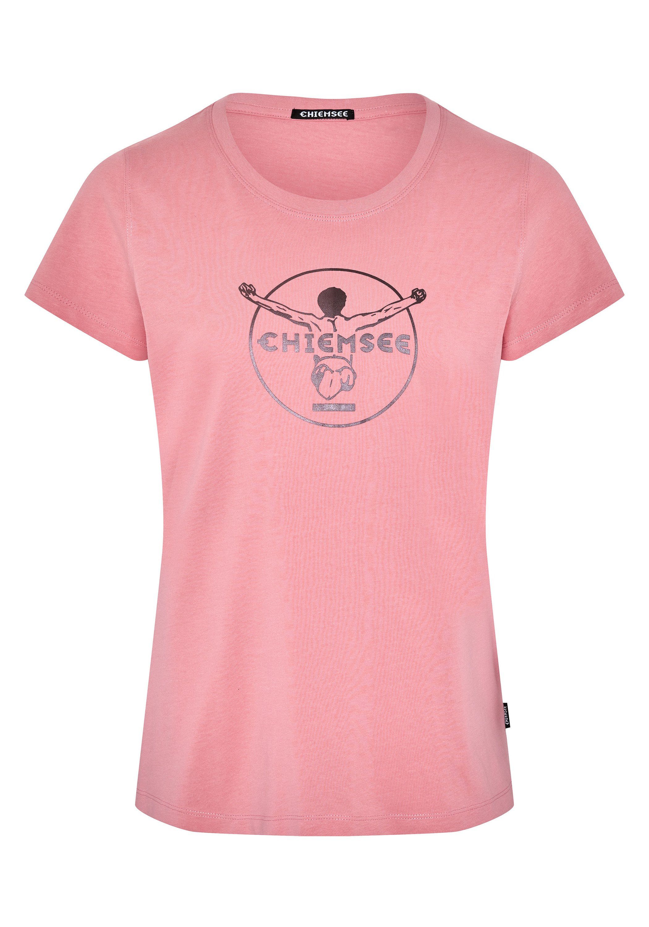 Chiemsee Print-Shirt T-Shirt mit Jumper-Frontprint 1 Salmon Rose