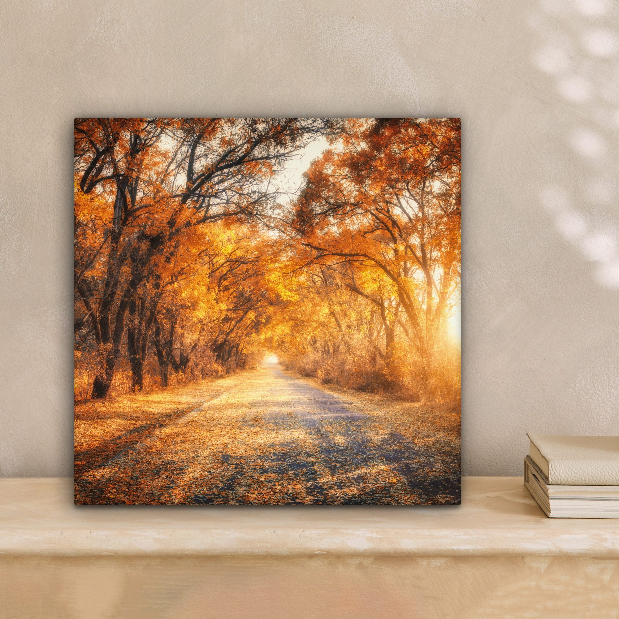 OneMillionCanvasses® Leinwandbild Wald - Herbst - Bäume - Weg - Natur, Foto günstig online kaufen