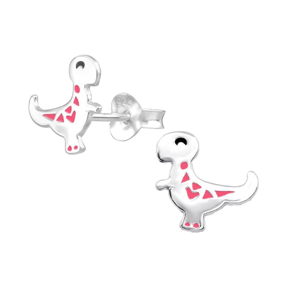 BUNGSA Ohrring-Set Ohrstecker Dinosaurier Paar Ohrschmuck 925 (2 2-tlg), Ohrringe Silber Kinder Stück), (1 aus