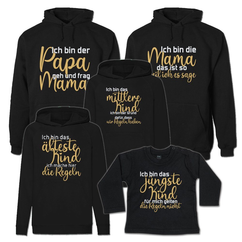 G-graphics Kapuzenpullover Die Regeln der Familie (Familienset, Einzelteile zum selbst zusammenstellen) Kinder & Erwachsenen-Hoodie & Baby Sweater