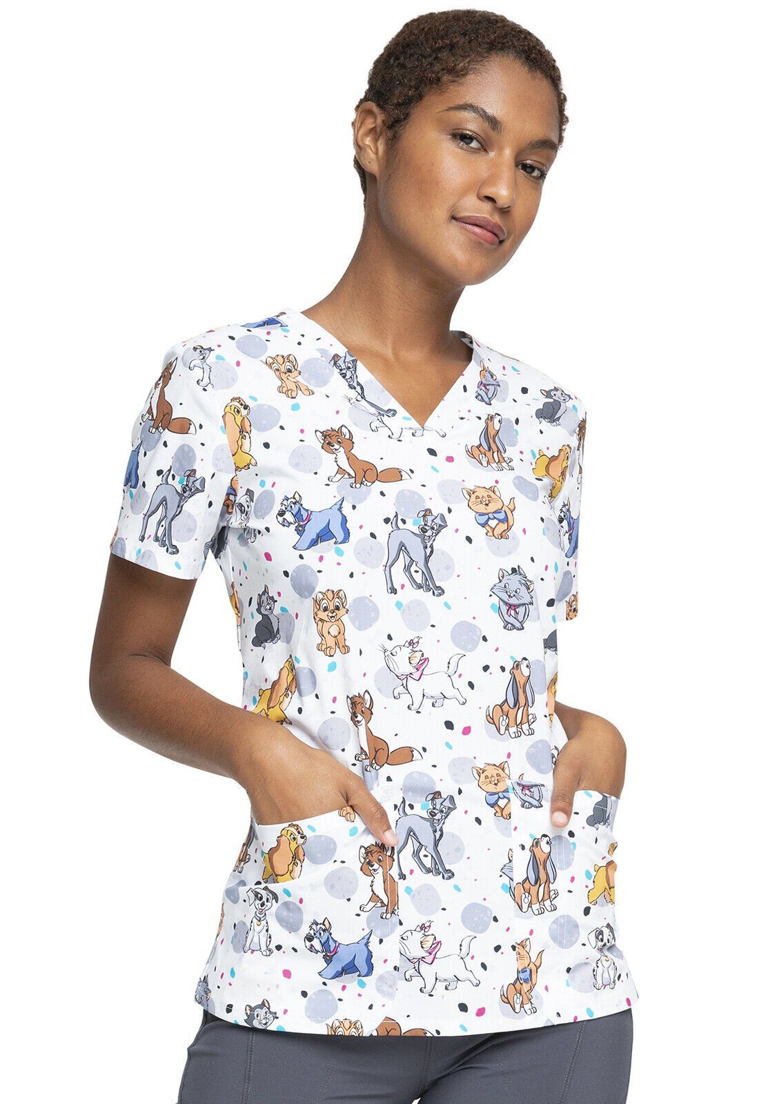 Cherokee Funktionsbluse Bunt bedruckter Damen Kasack "Cats and Dogs" Disney günstig online kaufen