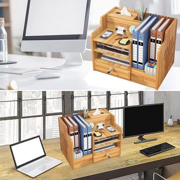 yozhiqu Aufbewahrungsbox Holzschreibtisch-Aufbewahrung, Schreibtischorganizer mit Schubladen, großes Fassungsvermögen, DIY-Stifthalter für Büro, Schule, Zuhause