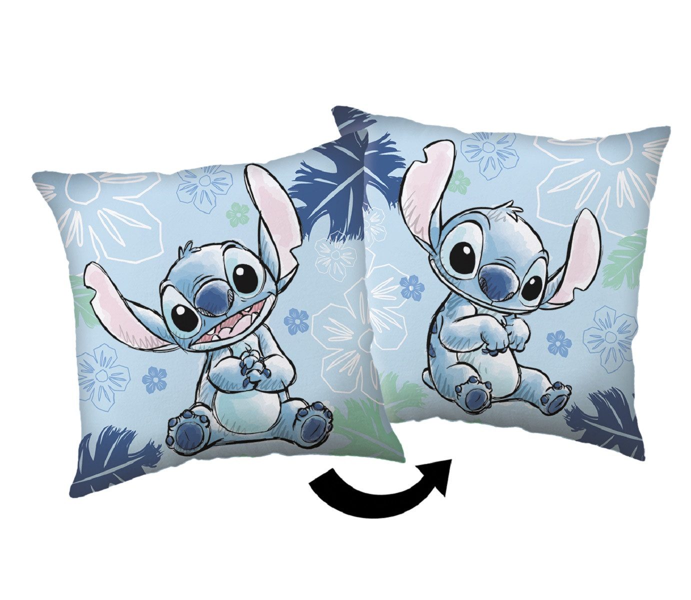 Lilo & Stitch Dekokissen mit Füllung (1 stk) – Sofakissen doppelseitiger Druck, 40x40 cm