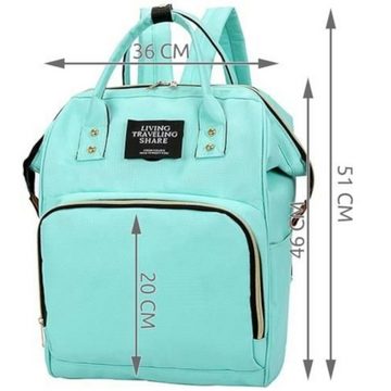 ISO TRADE Rucksack Trolley Tasche hellgrün (Set, 1-tlg., Wickelrucksack, Multifunktional, Baby, Wickeltasche), Wasserdicht Rucksack Babytasche für Unterwegs