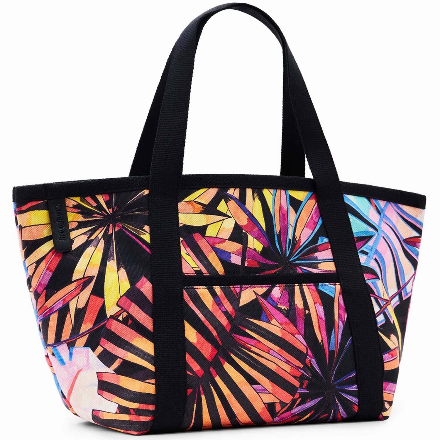 Desigual Umhängetasche Desigual Damen Shopper Tropical Beach Merida REV schwarz (1, 1-tlg., 1)