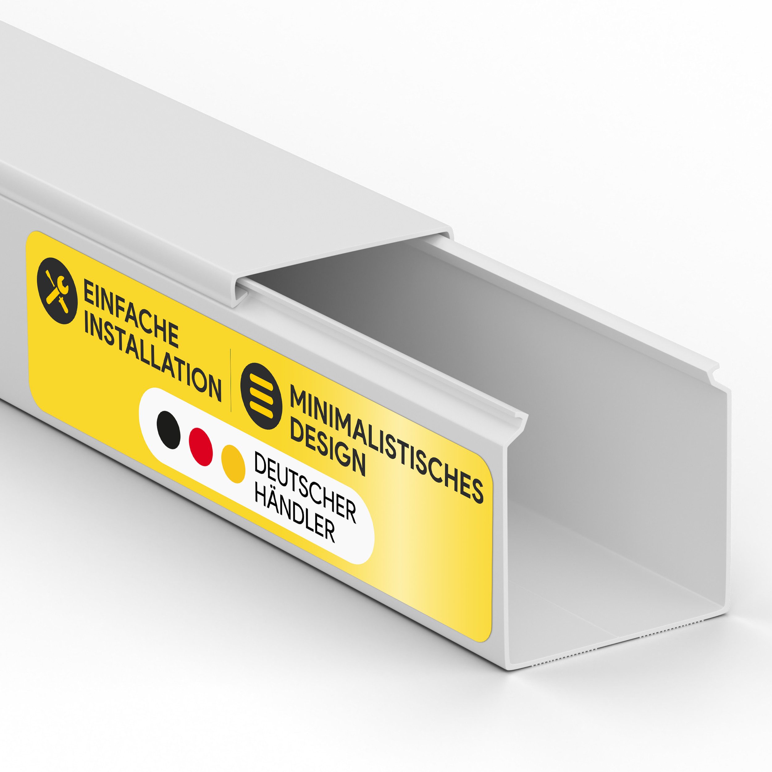 tktrading24 Kabelkanal Kabelleiste aus hochwertigem PVC weiß 2m - diverse Größen