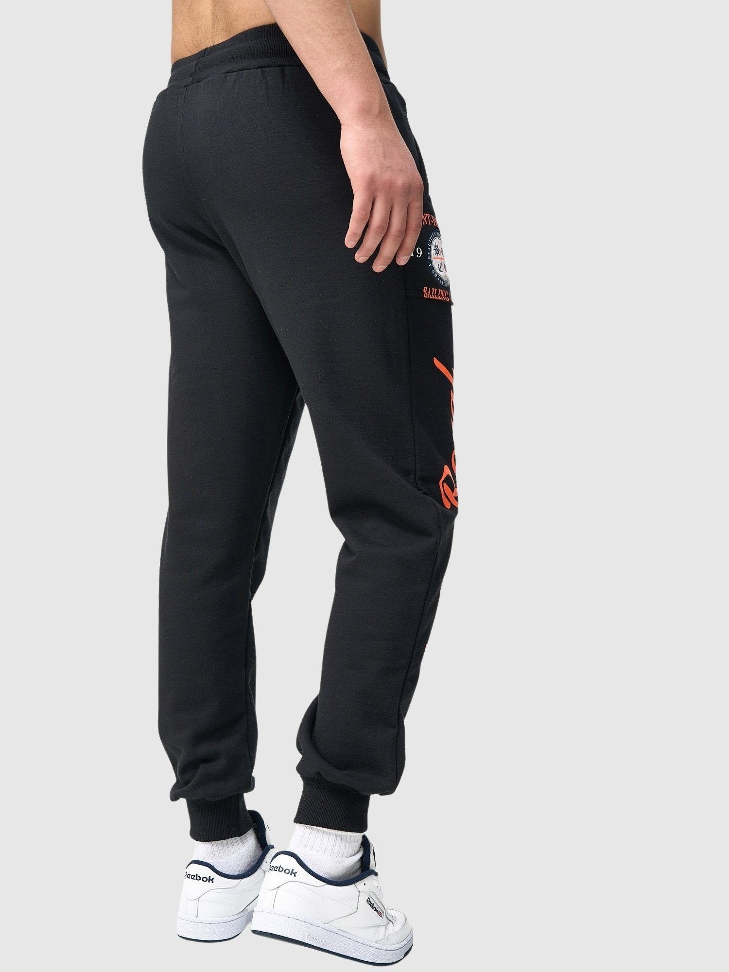 Sweatpants, Jogginghose Schwarz-orange Freizeit Trainingshose hose Fitness (Sporthose Herren 1-tlg) Kayna Trainingshose Sport Casual JG-3628C Jogginghose John Sweatpants Männer