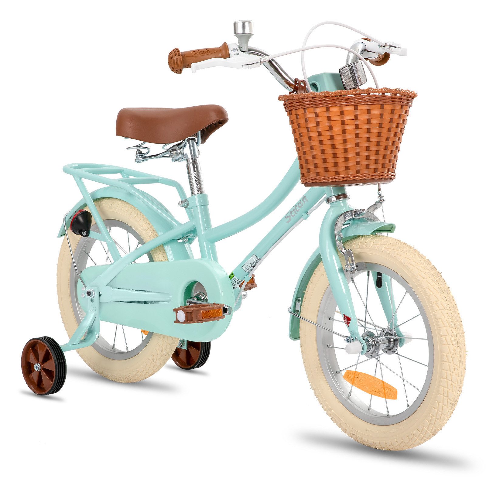 JOYSTAR Kinderfahrrad 12 14 16 18 Zoll fahrrad für 2-9 Jahre alte Mädchen & Jungen, mit Kotflügel, Stützrädern, Korb, Gepäckträger, Kettenabdeckung