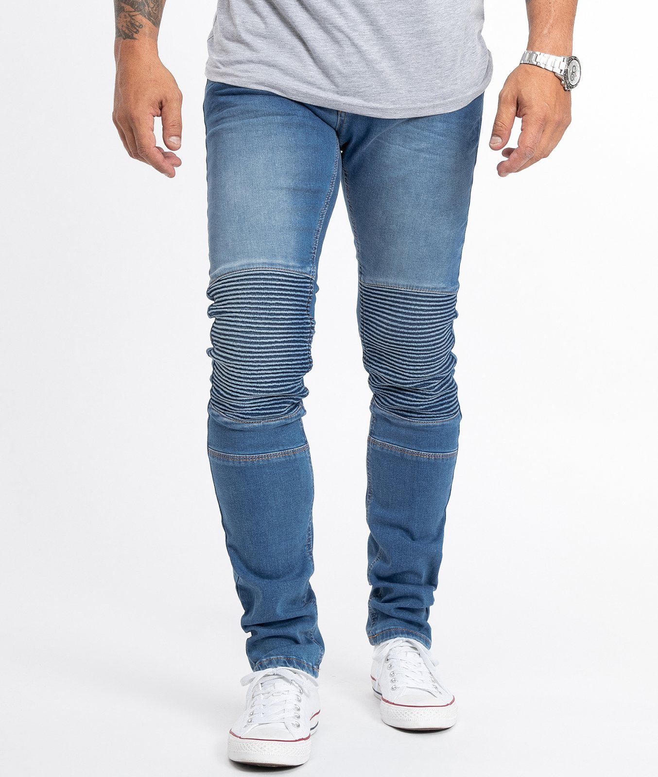 Rock Creek Slim-fit-Jeans Herren Jeans Slim Fit Biker-Style Blau RC-2181