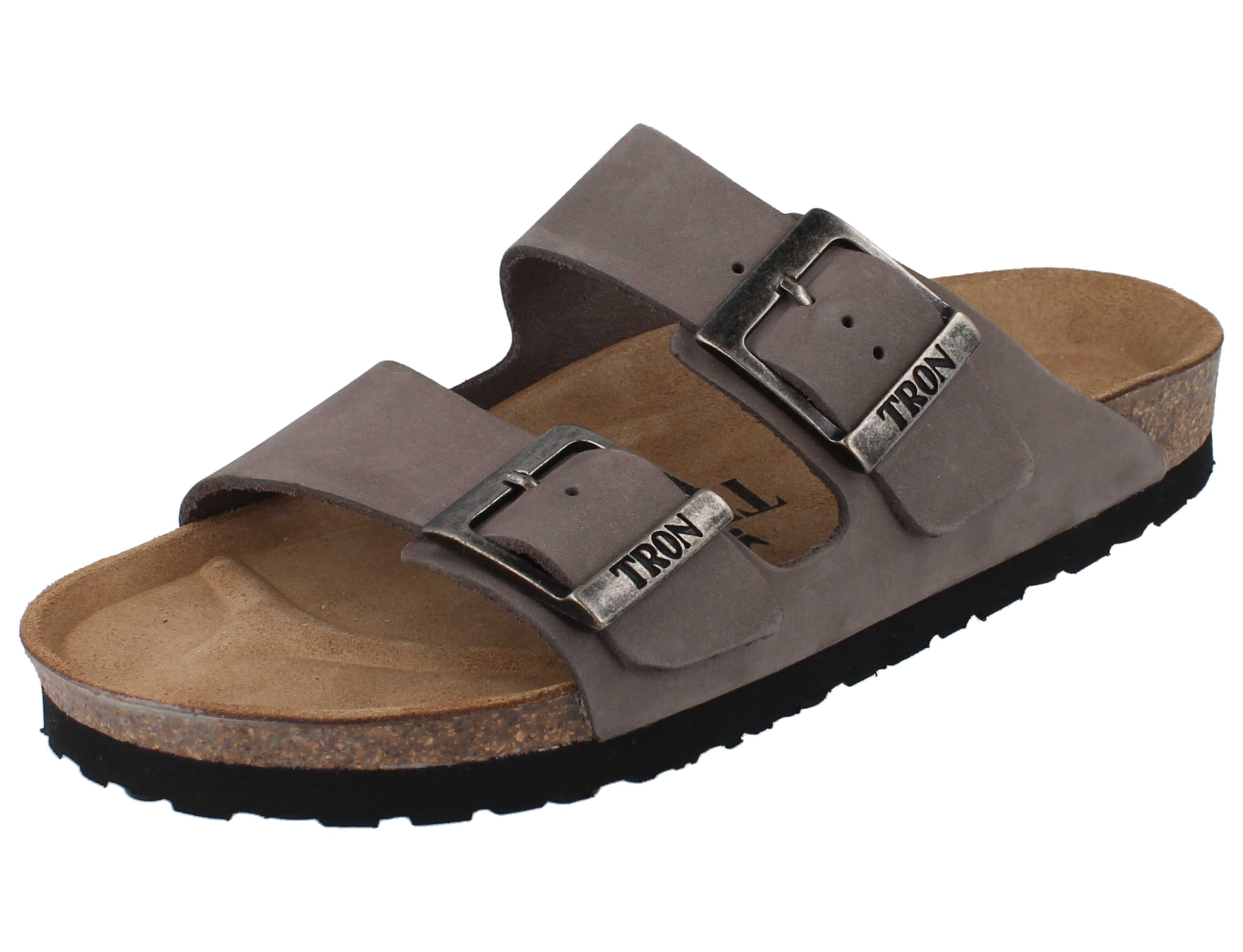 Tron TRON Pampelonne slim Damen Herren Tieffußbett Pantolette grau Pantolette Atmungsaktiv