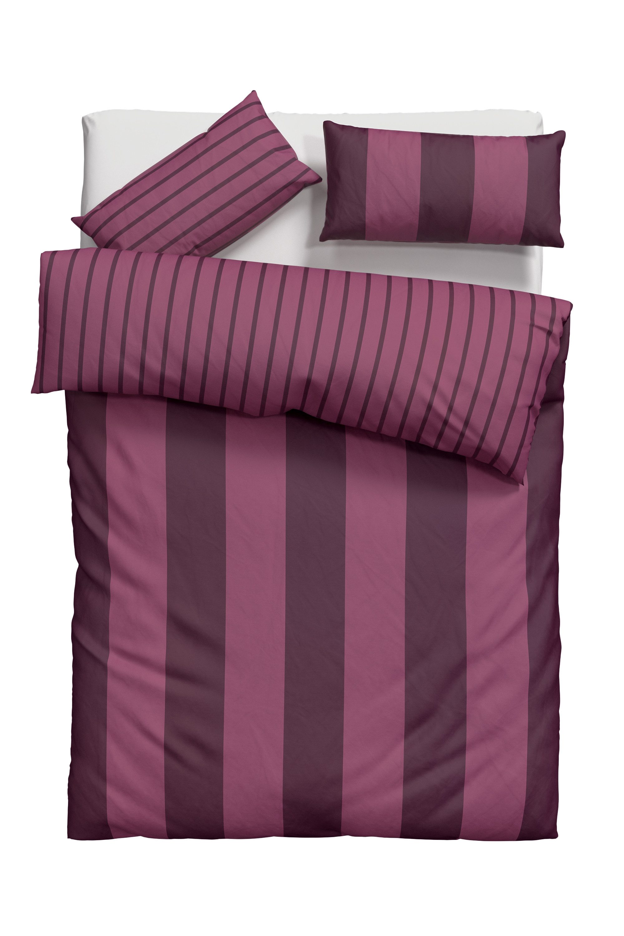 OTTO home Bettwäsche Sari in verschiedenen Qualitäten, Linon, 2 teilig, ab Gr. 135x200 cm, Wendedesign, moderne Bettwäsche mit Streifen