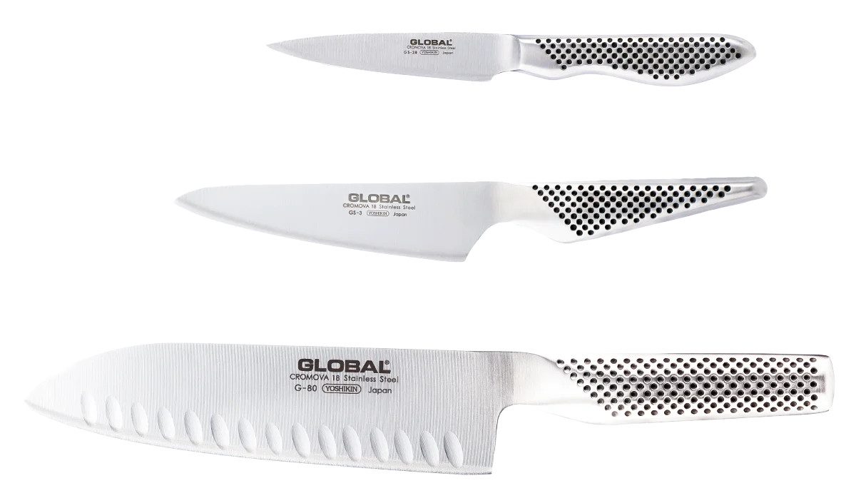 GLOBAL Messer-Set Global G-80338 Messerset 3 teilig, G-80, GS-3 und GS-38, G-80338