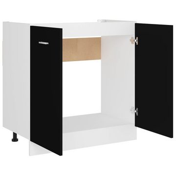 DOTMALL Spülenunterschrank Spülenunterschrank Schwarz 80x46x81,5 cm Holzwerkstoff