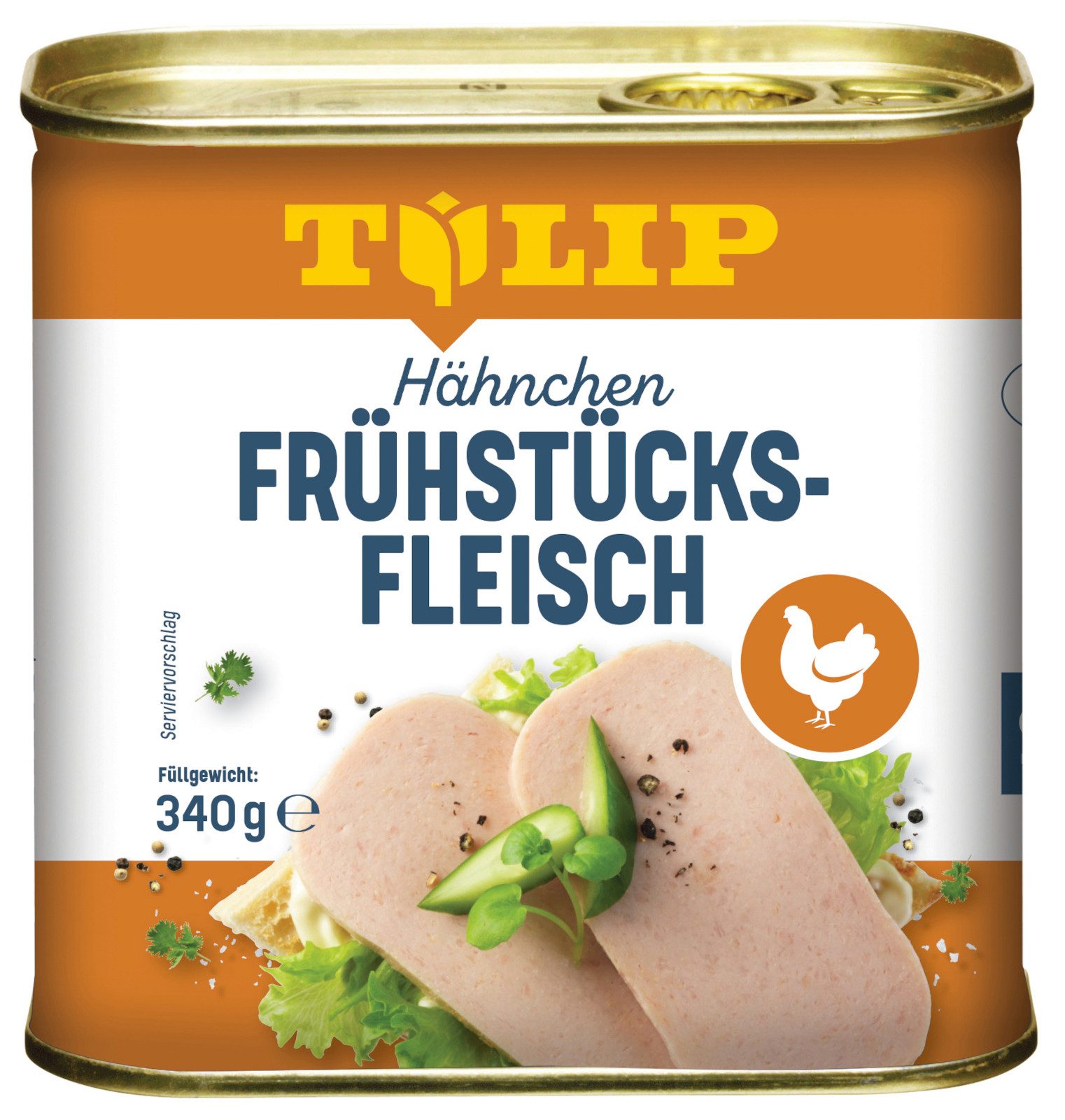 TULIP Wurstkonserve Set aus Frühstücksfleisch 200g + Hähnchen 340g Konserve, (Schwein + Hähnchen), Dänische Delikatesse