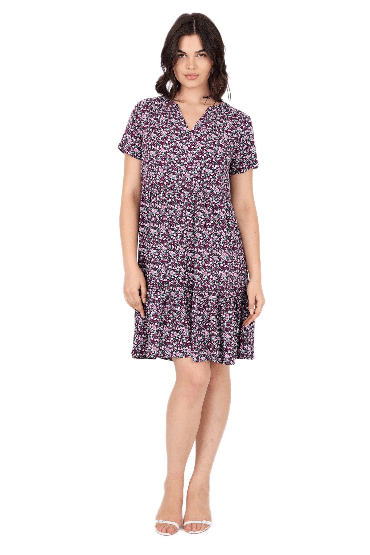 Phistan Midikleid Damenkleid aus Webstoff