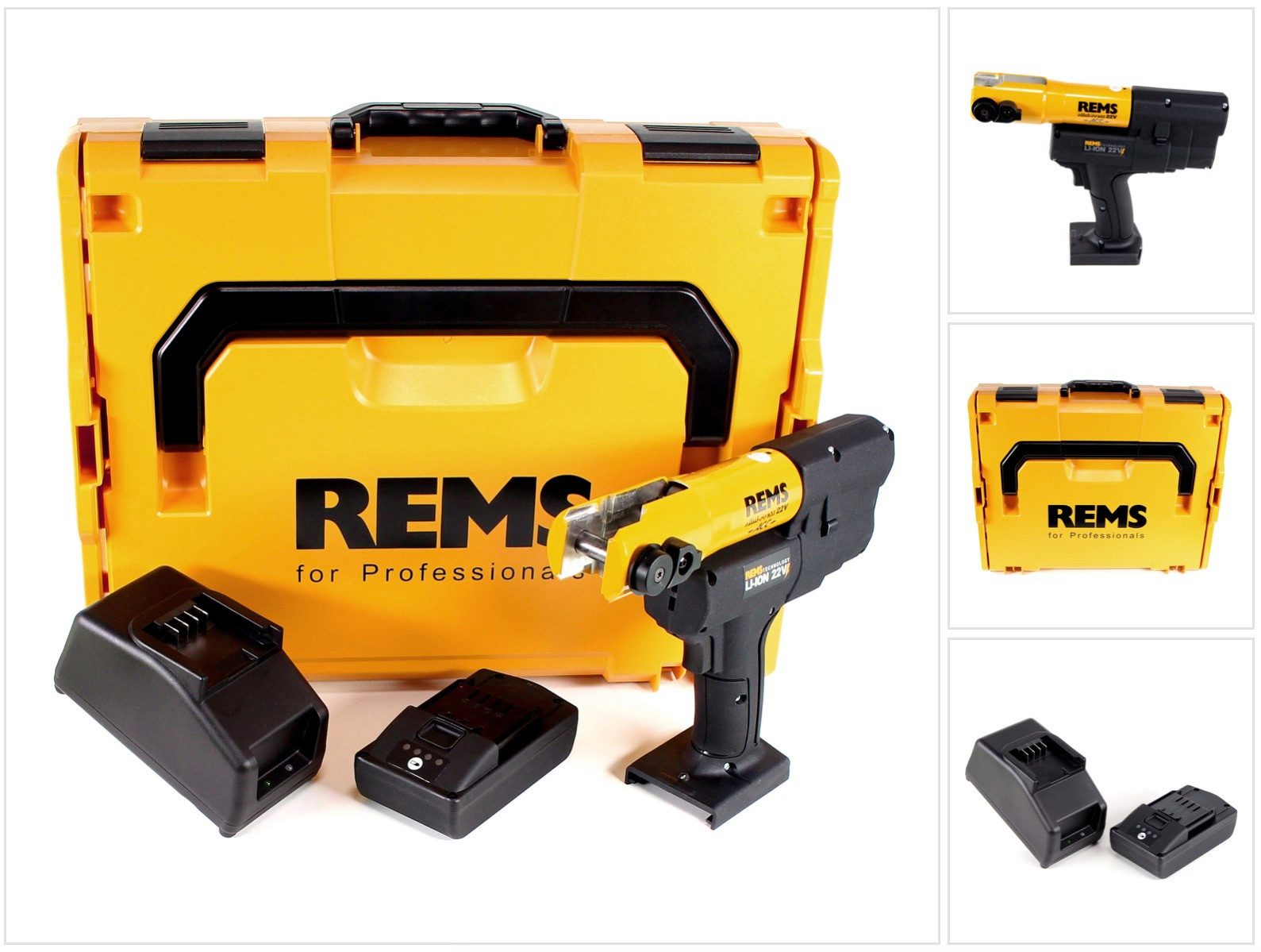 Rems Werkstattpresse Mini-Press ACC 22 V Akku Radialpresse mit Zwangsablauf in L-Boxx + 1