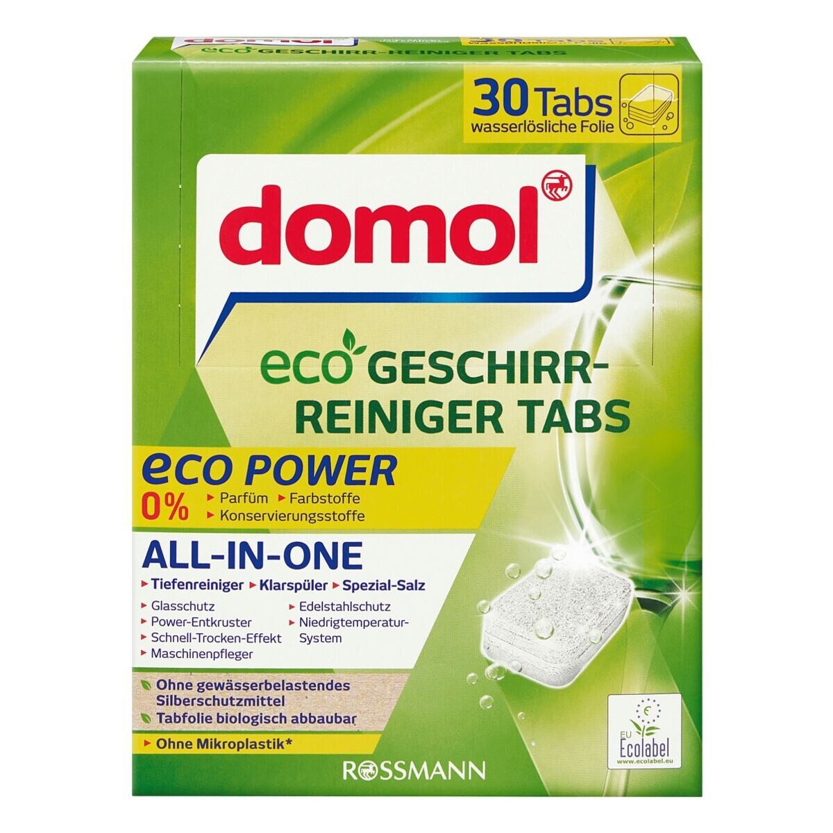 Domol eco Power Spülmaschinentabs (30 Tabs, ALL-IN-ONE)