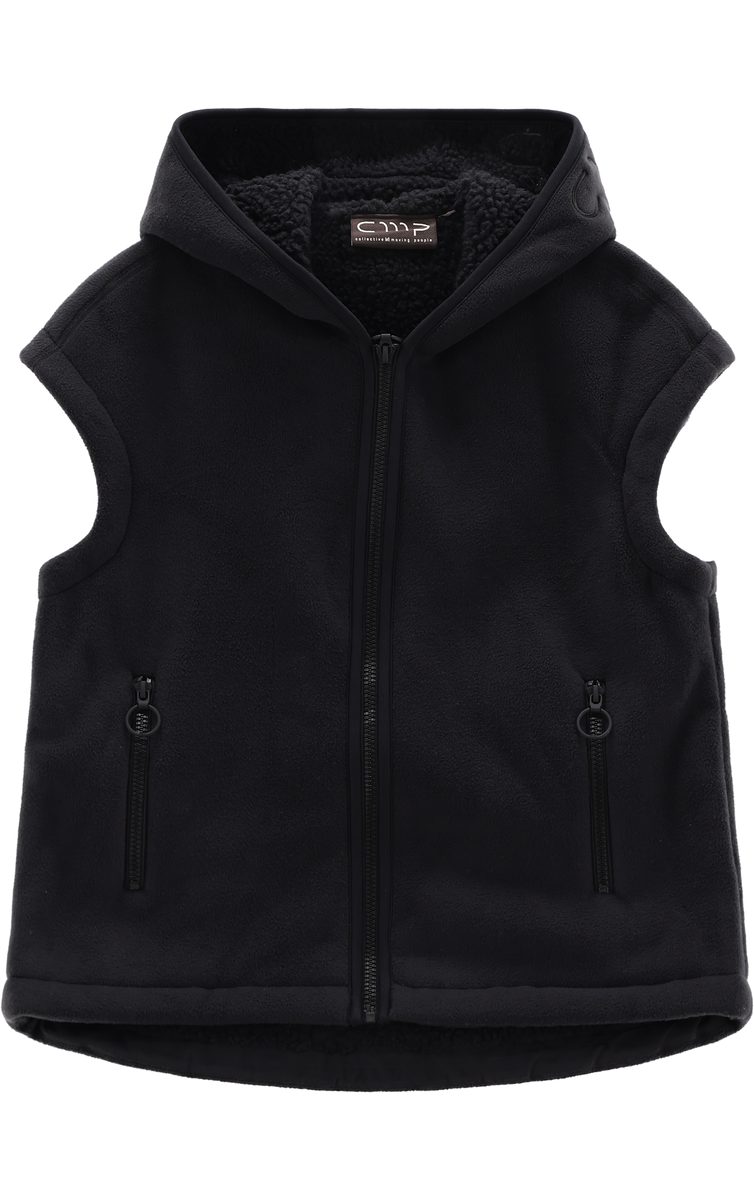 CMP Fleeceweste WOMAN VEST FIX HOOD mit Kapuze, sportlicher Stil, aus Polyester