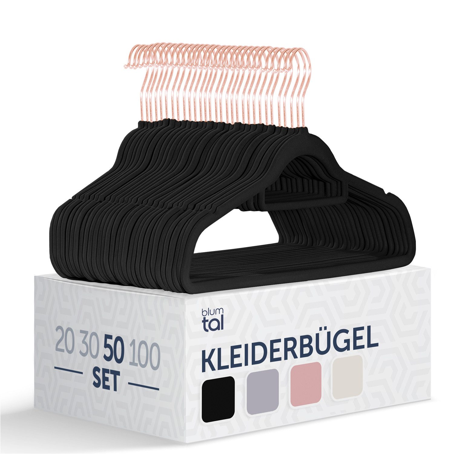 Blumtal Kleiderbügel Rutschfest - Samtoptik - Platzsparend, (50-tlg), Premi günstig online kaufen