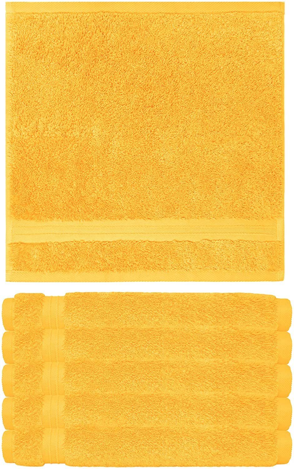 kuschelig Waschlappen Seiftuch 30x30 Linz Premium cm gelb (Set, Lashuma 6-tlg),