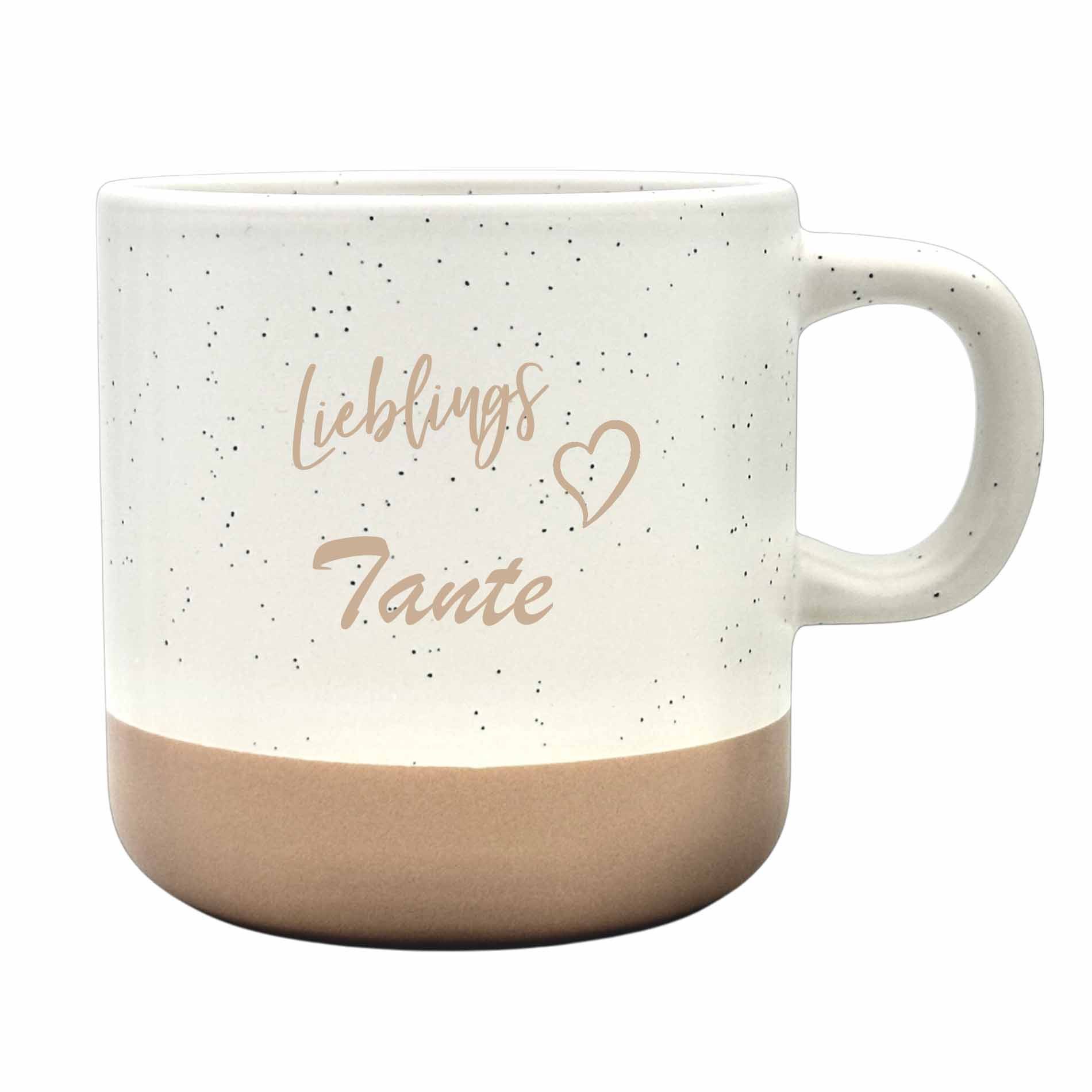 Camolo Tasse Kaffeetasse Lieblings Tante aus Steingut - 360 ml Geschenk Patentante, Keramik