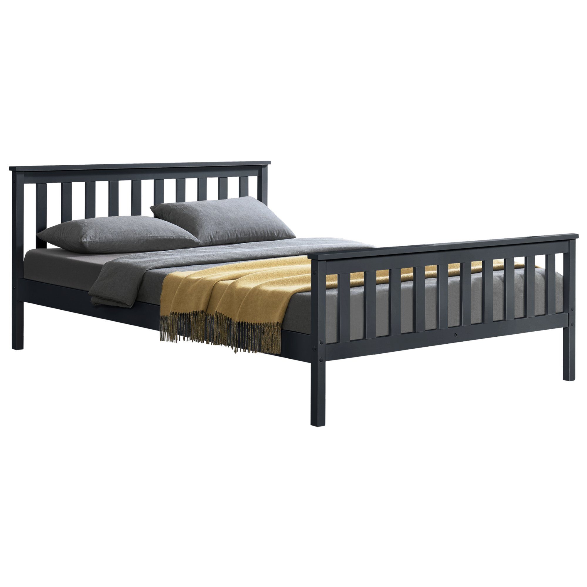 en.casa Massivholzbett, »Visby« mit Lattenrost, in verschiedenen Farben und günstig online kaufen