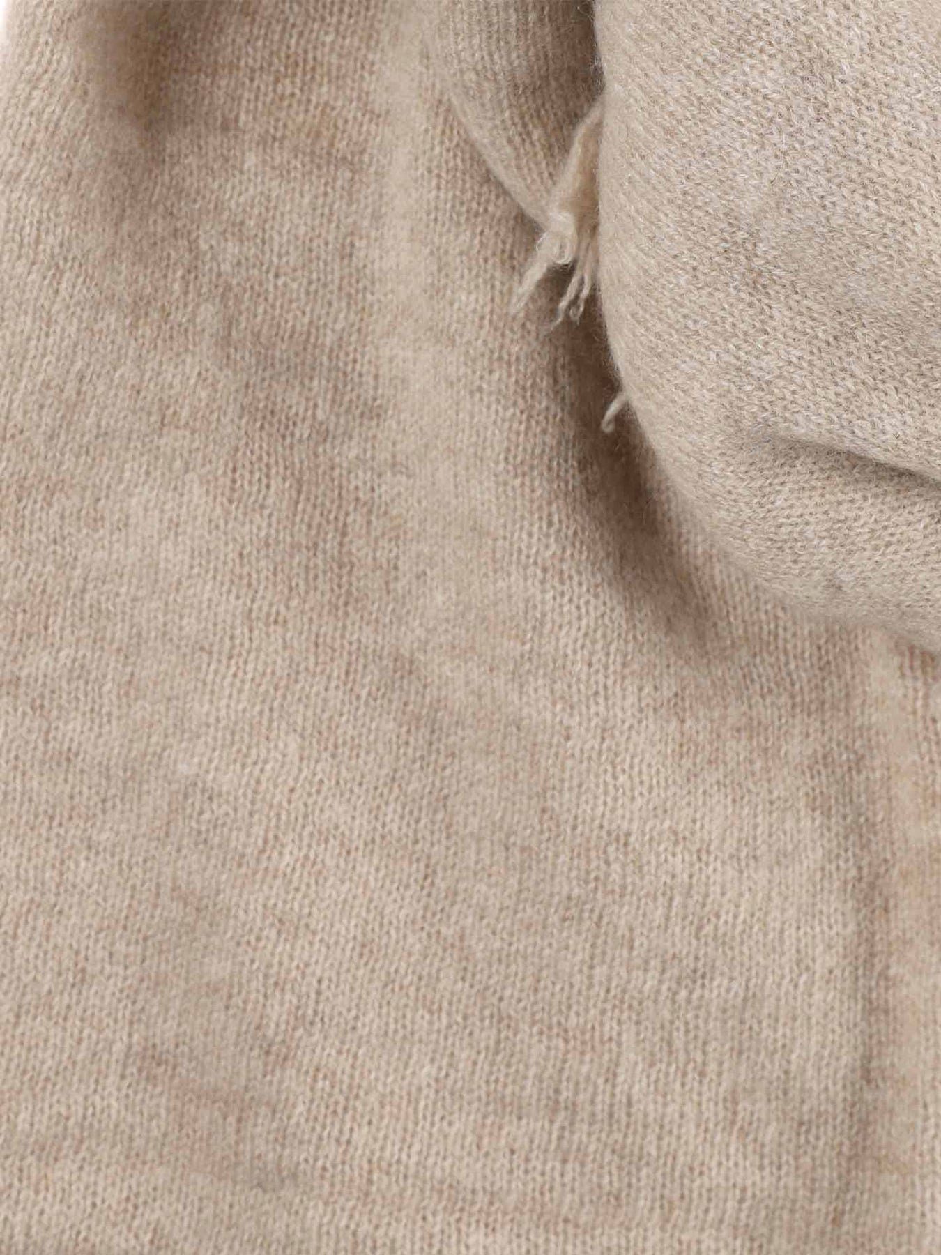 Kaschmir 100% Kaschmirschal Fransenschal Beige Zwillingsherz