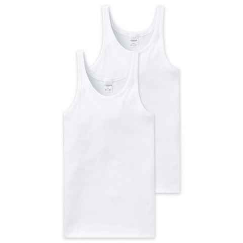 Schiesser Unterhemd 2er Pack Cotton Essentials Feinripp (Spar-Set, 2-St) Unterhemd - Baumwolle - Strapazierfähig