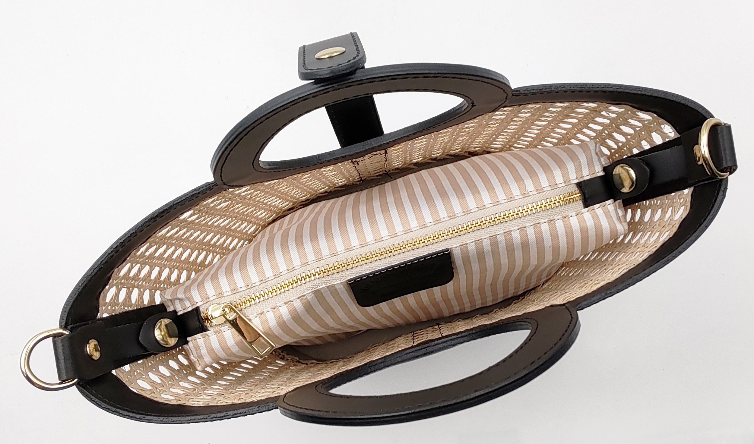 Der Trachtler Trachtentasche Handtasche Umhängetasche Shopper "Mara", Wiener Geflecht und echtes Leder - Made in Italy