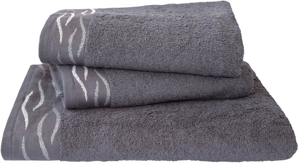 ᐅ Dyckhoff Handtuch Set Wave, Frottier (Set, 3-St), mit Jacquard ...
