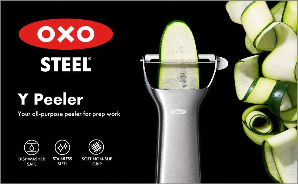 OXO SteeL Kartoffelschäler, integrierte Kartoffelaugenentferner, Edelstahl