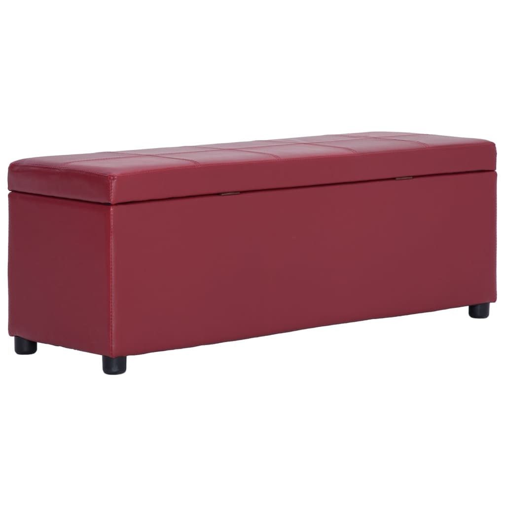 furnicato Truhenbank Bank mit Staufach 116 cm Weinrot Kunstleder