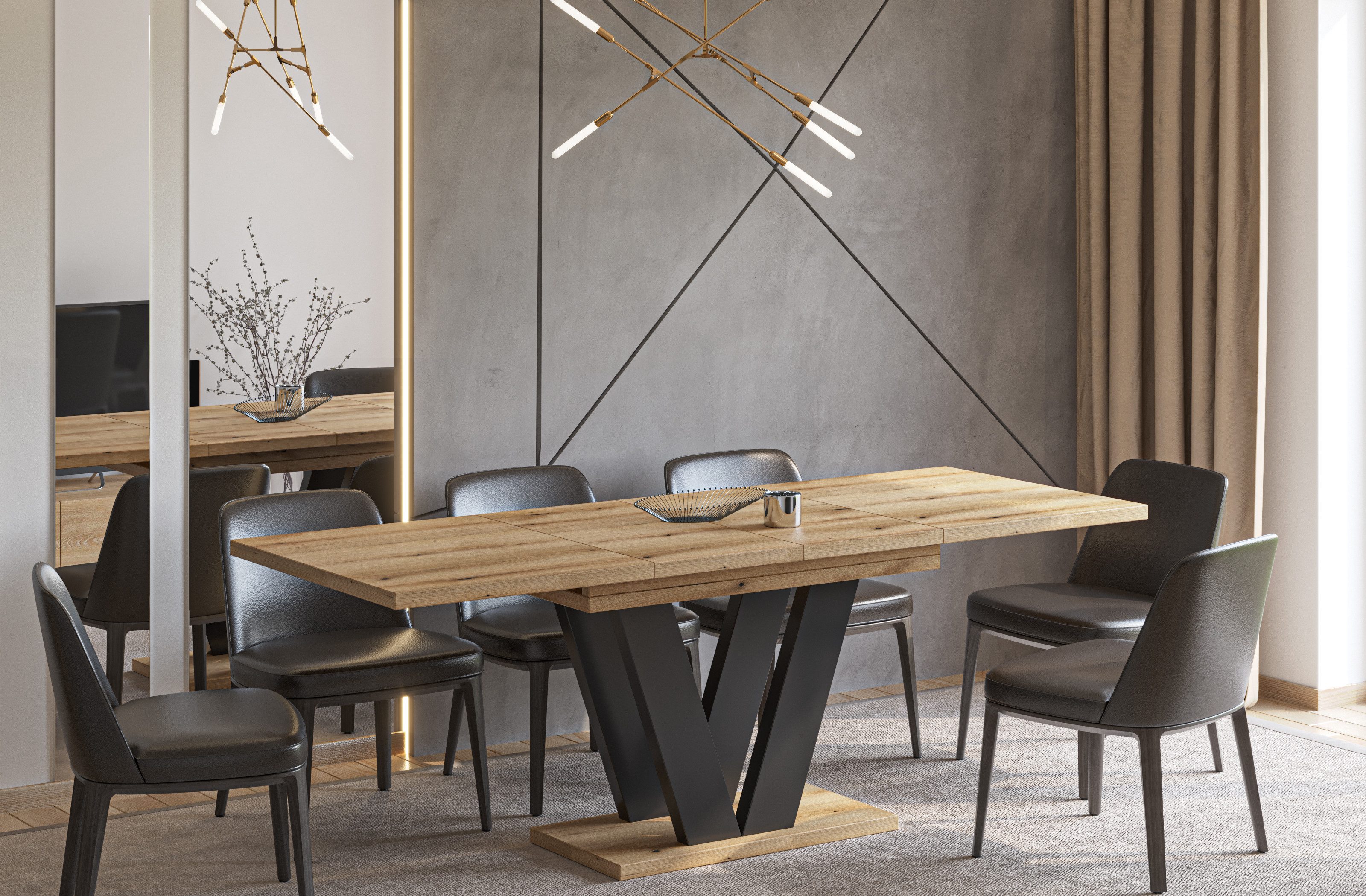 Endo-Moebel Esstisch Lara Esstisch 130–210cm ausziehbar für 8 Personen Tisc günstig online kaufen