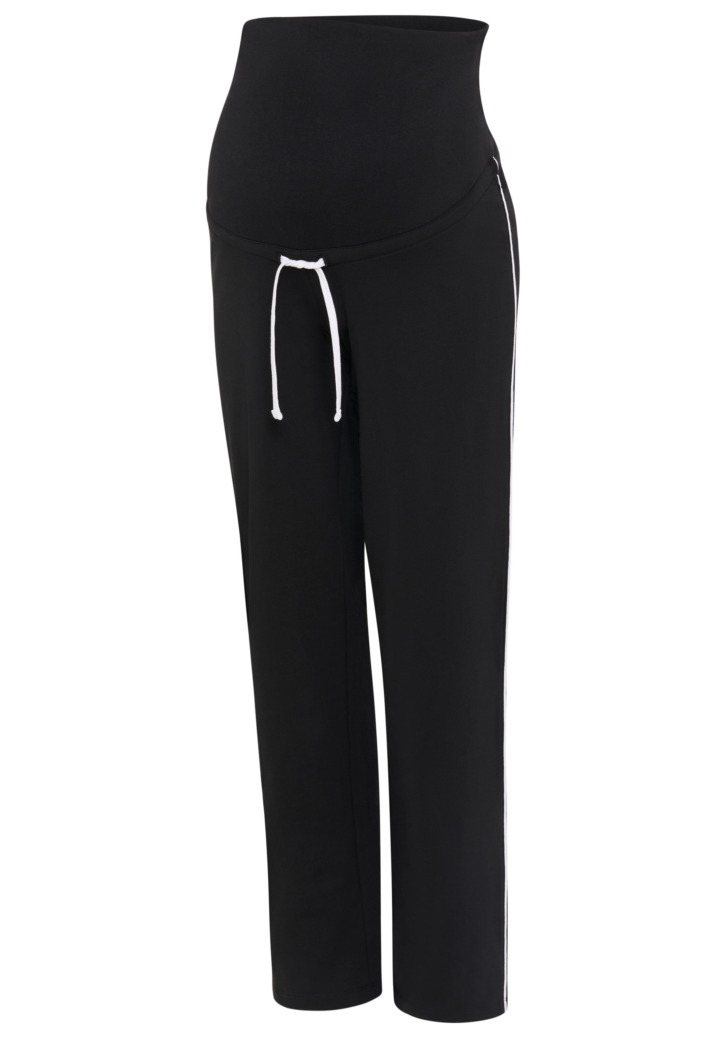 Neun Monate Umstandssweathose Sweatshose, Umstandshose mit Bauchumschlag gerade Beinform, mit extrabreitem Bauchbündchen, modisches Basic – Bild 5 von 5