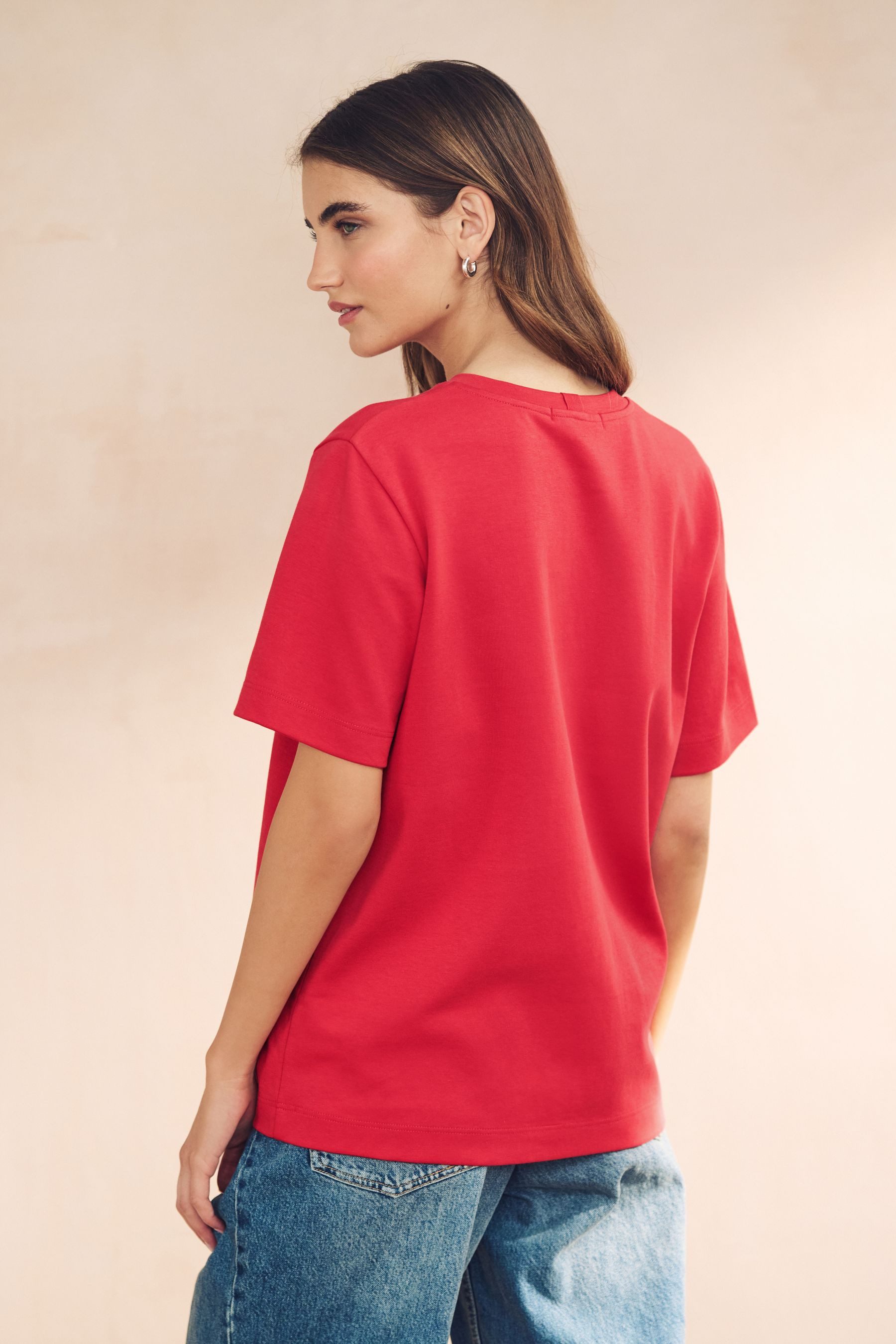 Next T-Shirt Schweres T-Shirt mit Rundhalsausschnitt günstig online kaufen