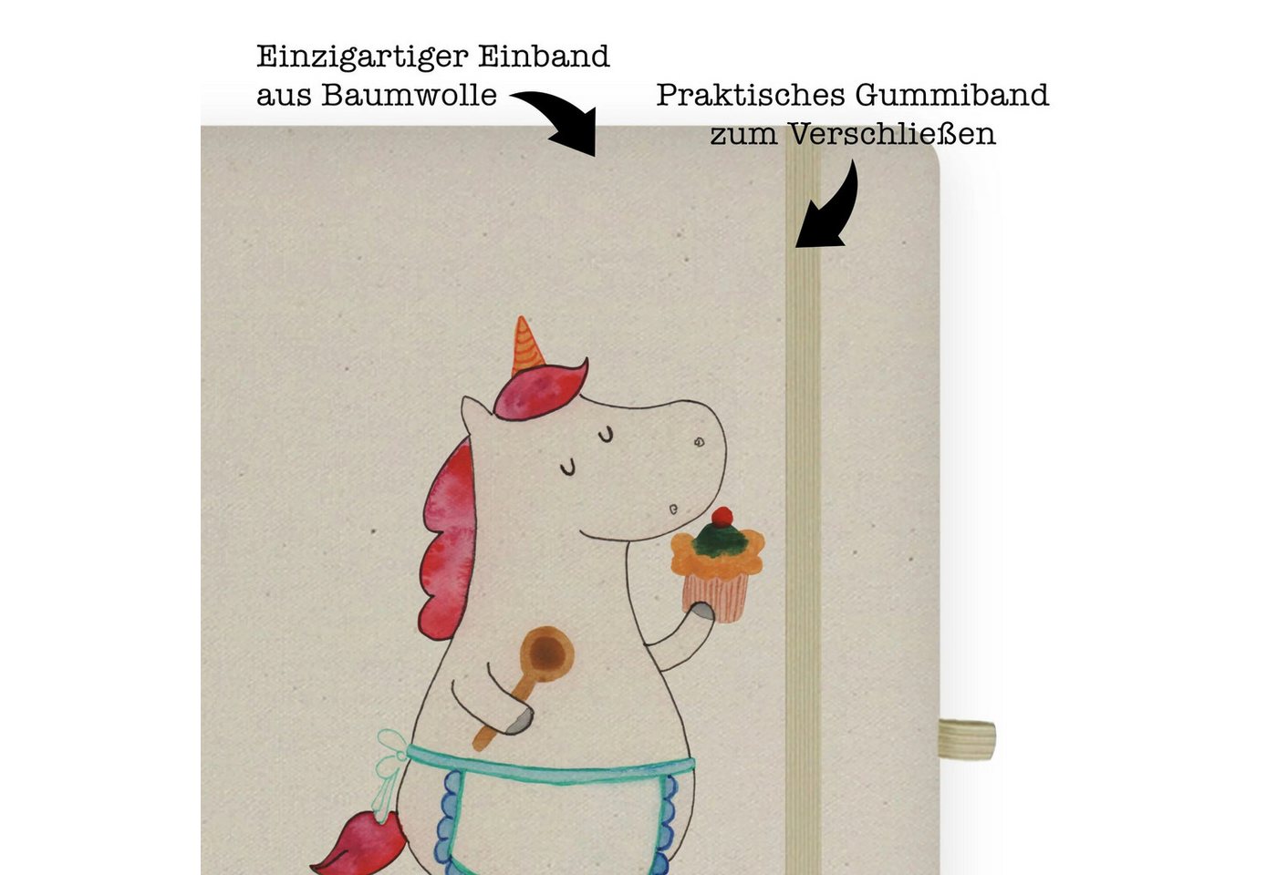 Thumbnail - Mr. & Mrs. Panda Notizbuch Einhorn Küche - Transparent - Geschenk, DIN A4 Notizbuch Handgemacht, Mr. & Mrs. Panda, Echte...