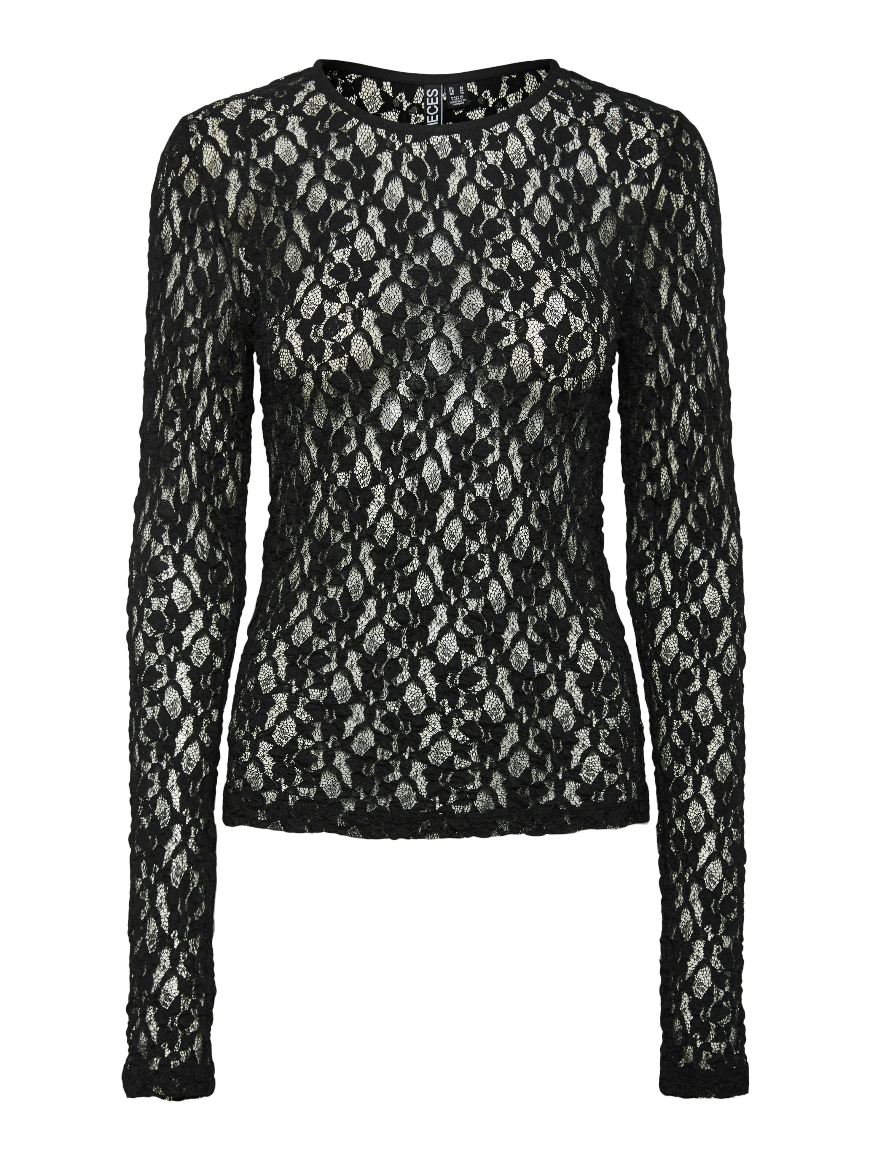 Spitzenshirt PCHAZEL LS LACE TOP NOOS
