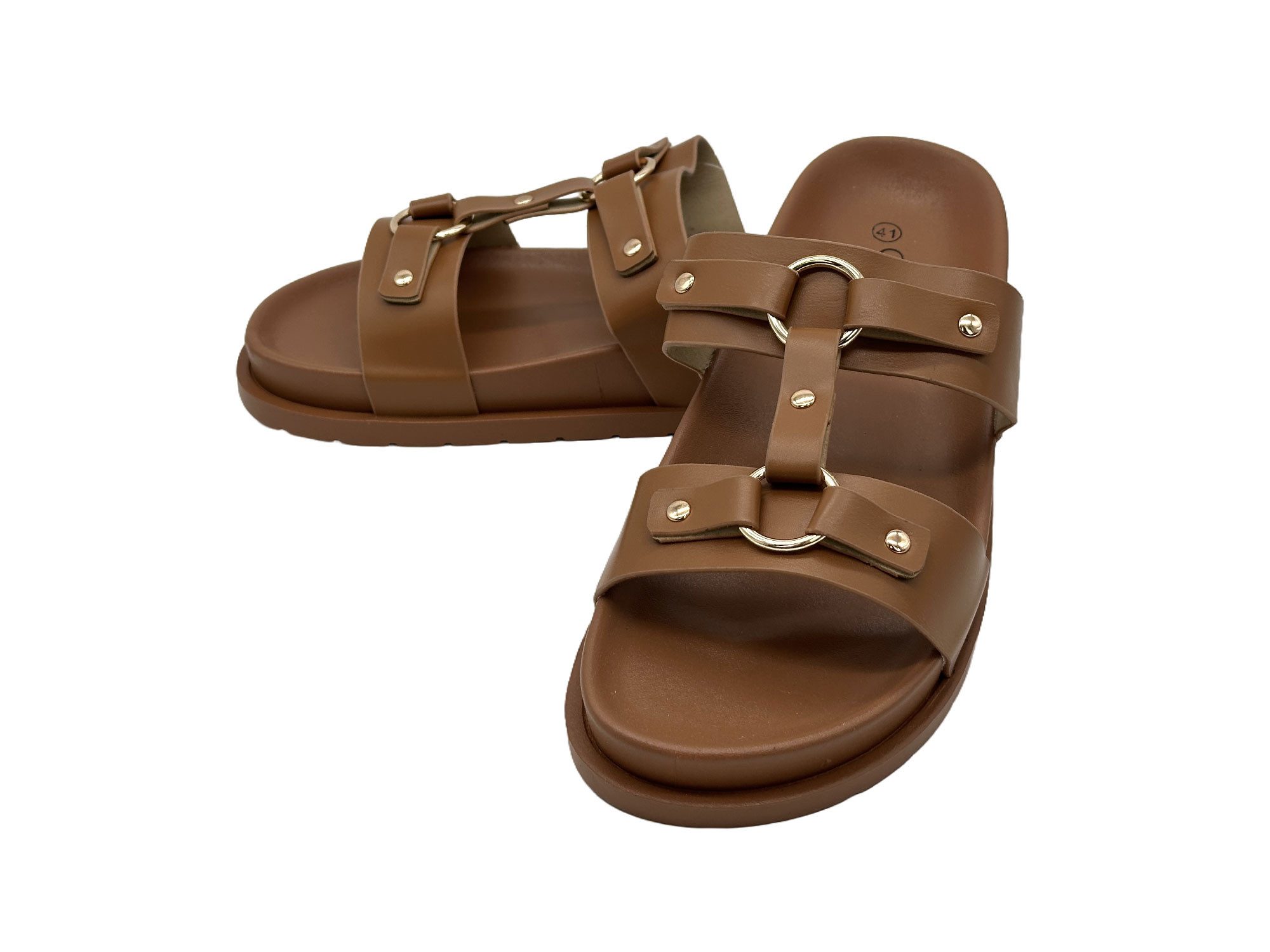 Nowaland Damen Sandalen – Leichte Pantoletten mit dekorativen Riemen Pantolette Sommerlich, leicht, bequem und stilvoll kombinierbar