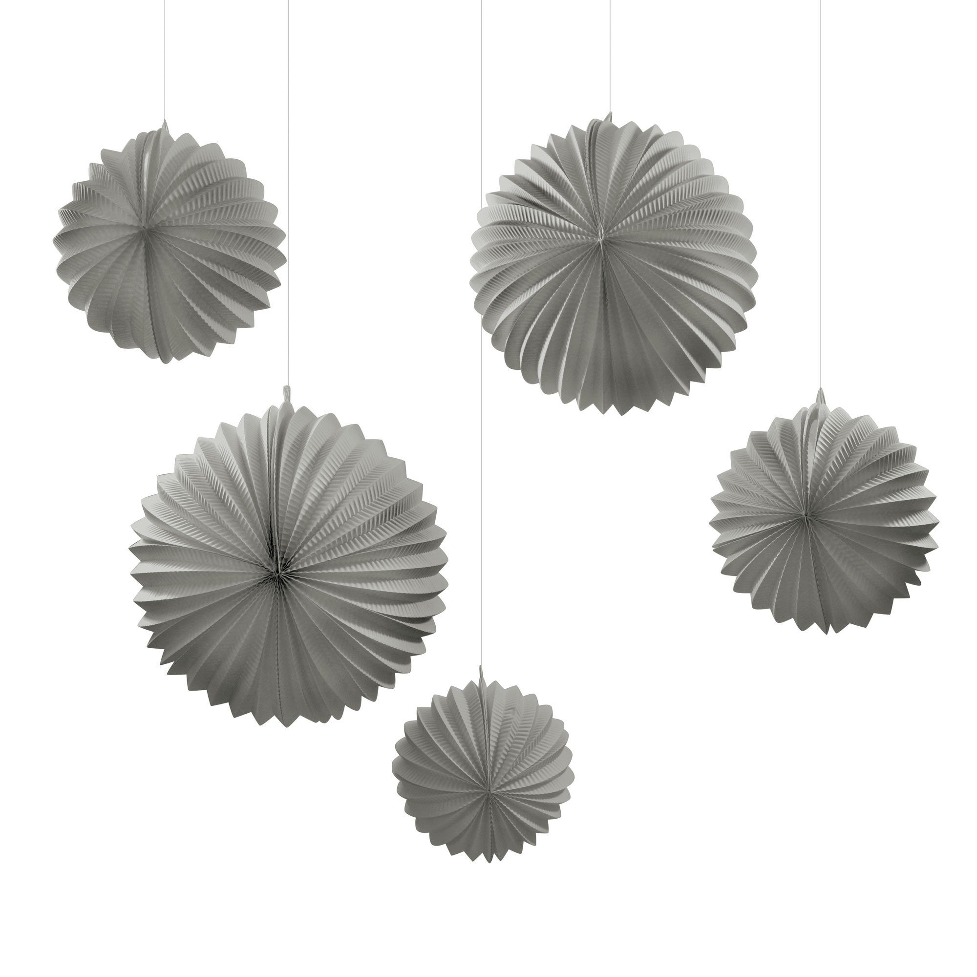 Frau WUNDERVoll Lampion 5 Светодиодные китайские фонарики - taupe/ grau, 3 x Ø 19 cm, 2 x Ø 27,5