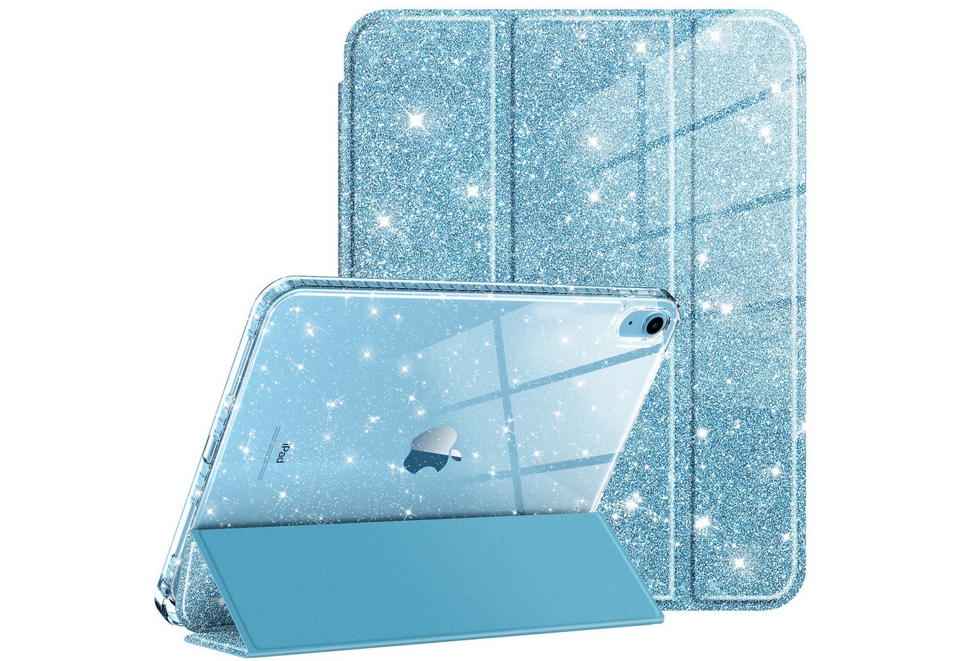 Fintie Tablet-Hülle für iPad 11 Generation 11 Zoll 2025(A16), iPad 10 Generation 2022, mit Stifthalter, Glitzernde Stoßfeste Case mit Glänzende Rückseite