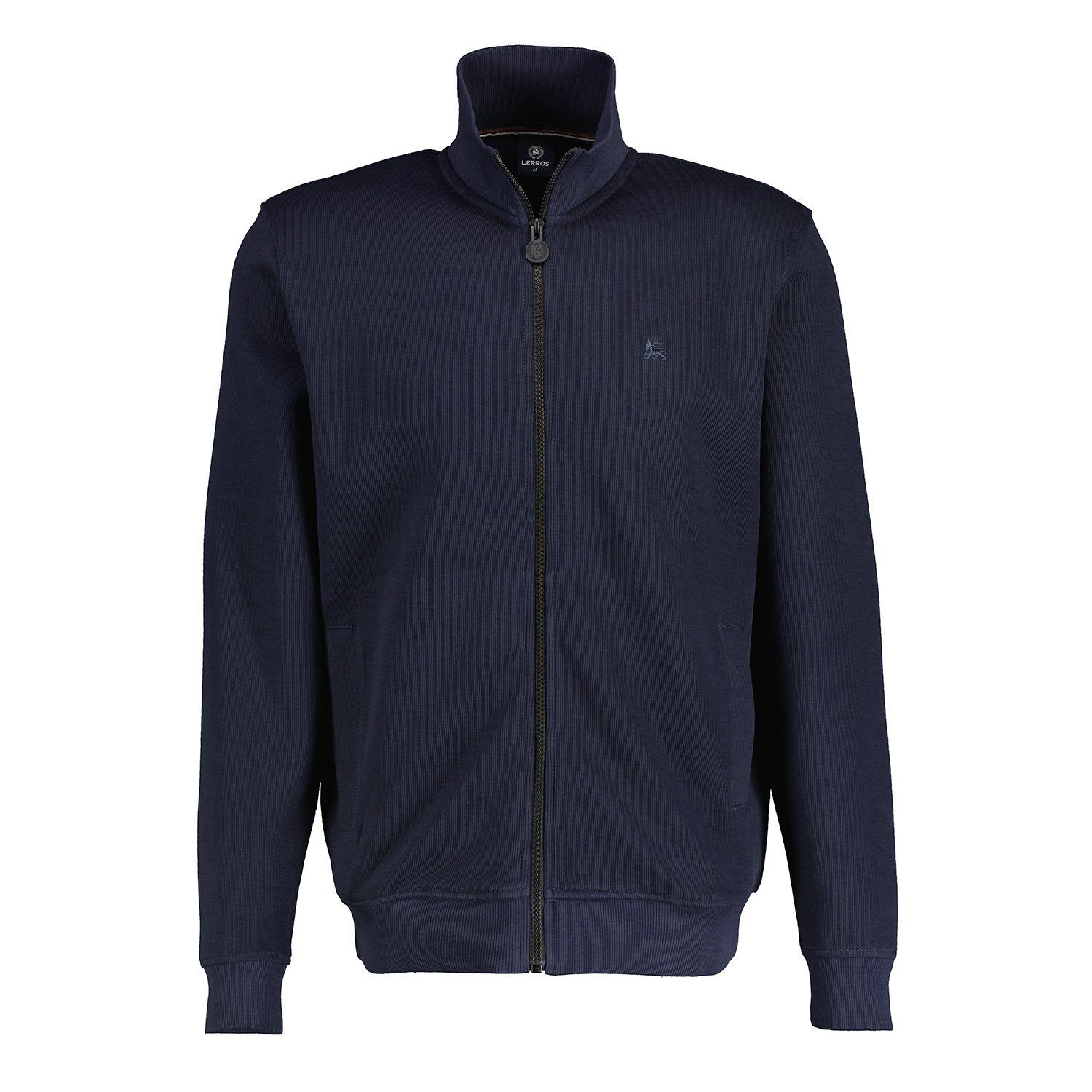 LERROS Herren Sweatjacke - College-Kragen Mit Reißverschluss