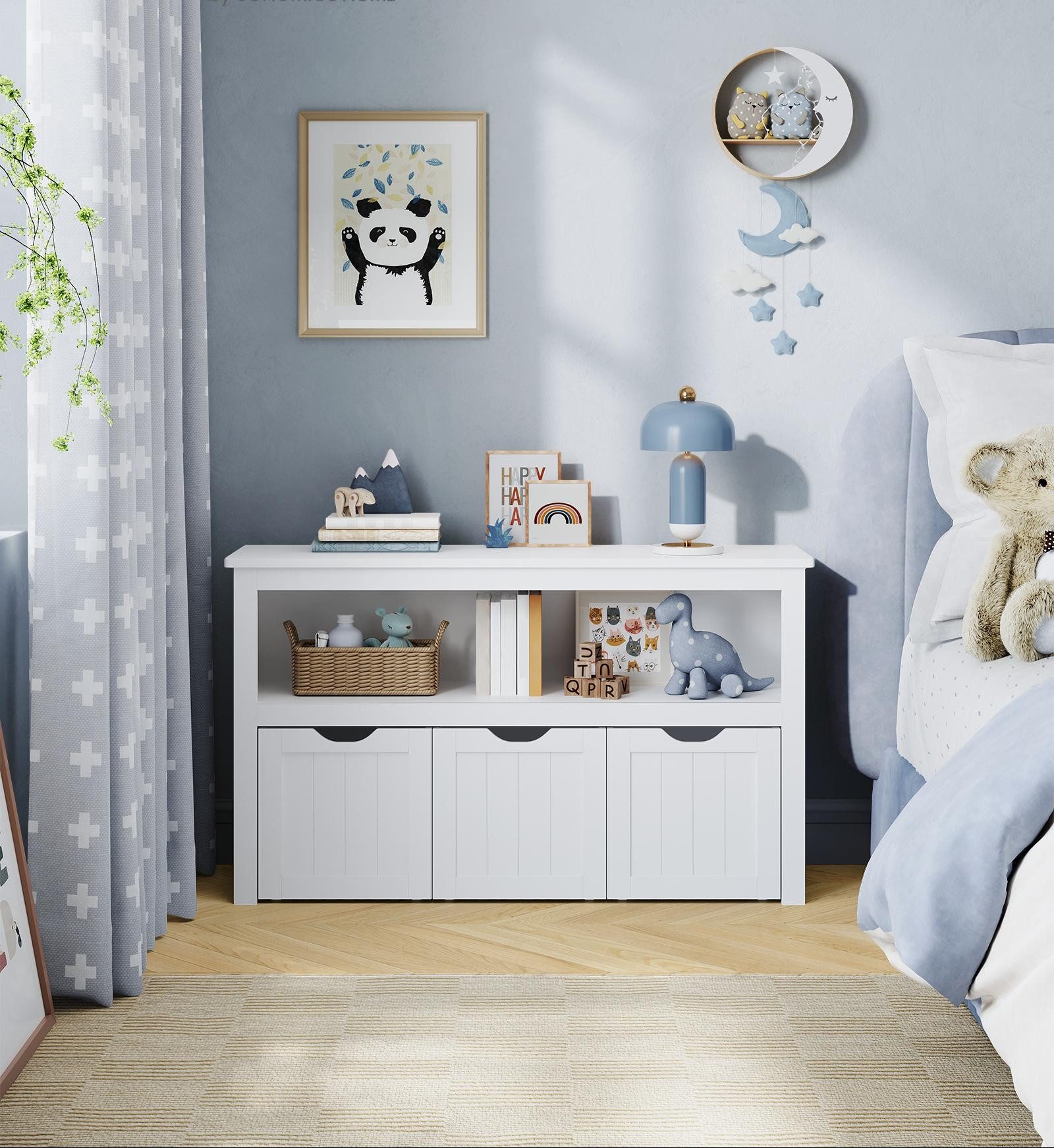 VASAGLE Kinderregal, Bücherregal Kinder, Spielzeugregal, mit Rollen, 30 x 1 günstig online kaufen