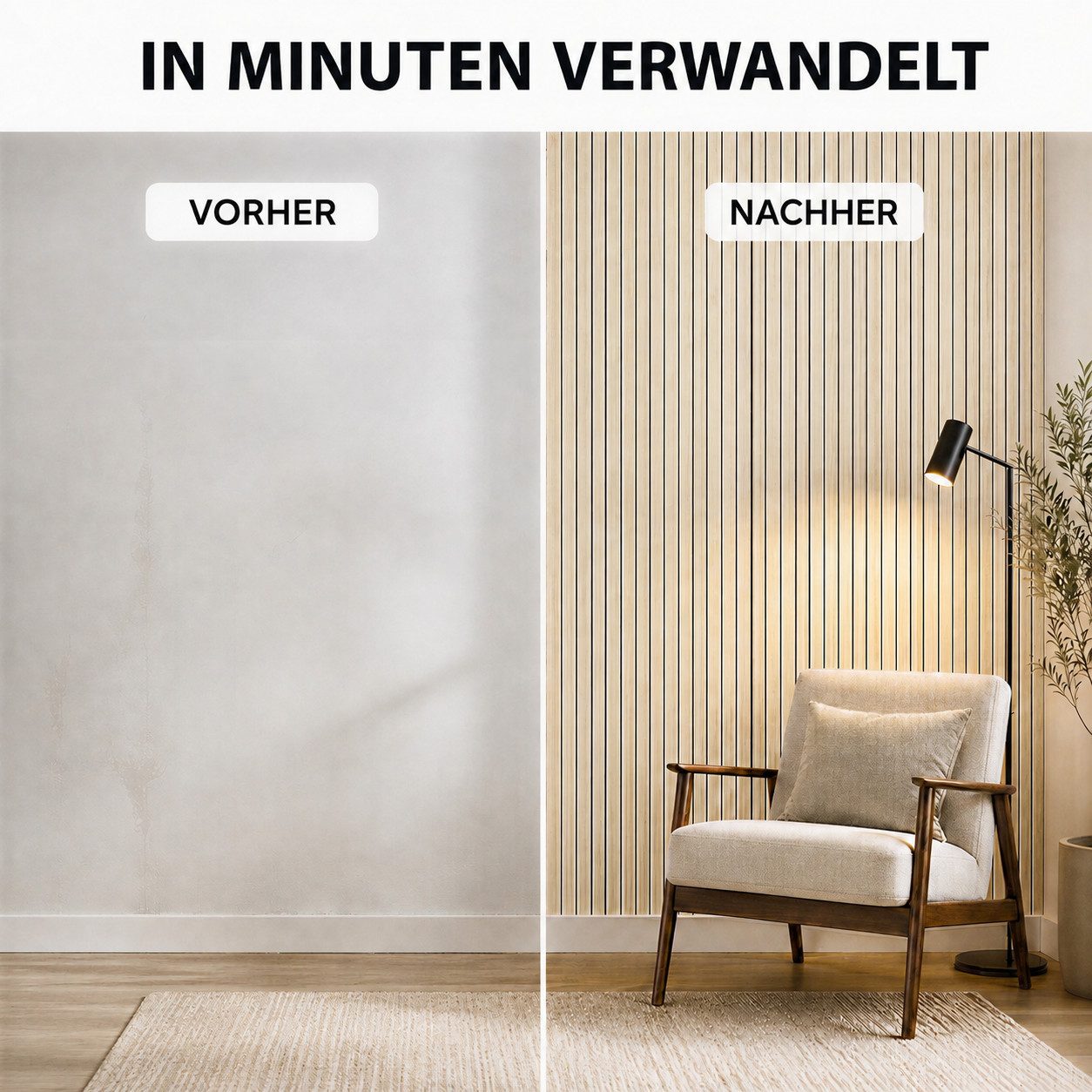 BlingBin Wandpaneel Selbstklebende 3D Wandpaneele, Lamellentapete, Holzlatten-Tapete, BxL: 60x300 cm, 1,8 qm, (3D Wandverkleidung in Rollenform, 1-tlg., wanddek – Bild 5 von 5