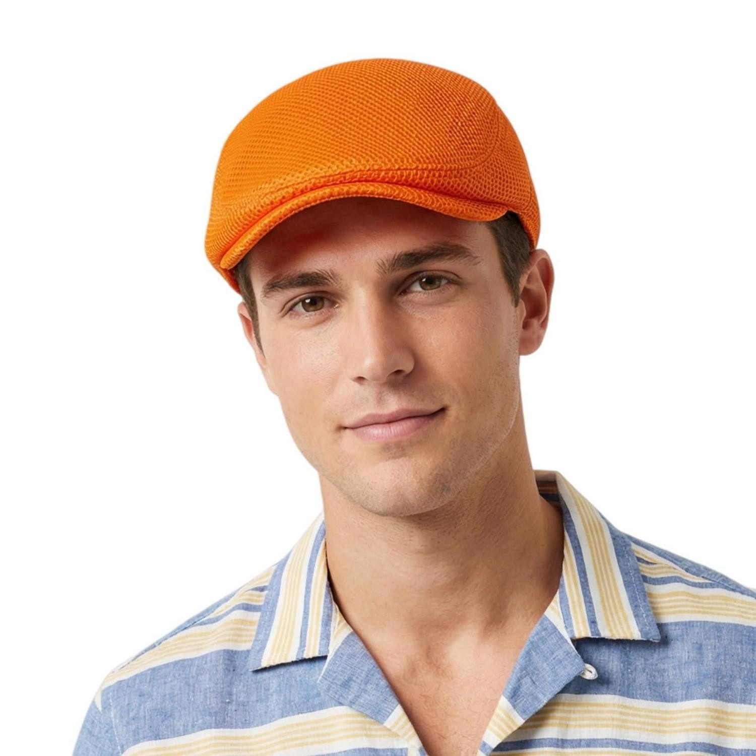 Schiebermütze Schirmmütze Flatcap Baskenmütze Mesh Unisex Sommer M-L Orange