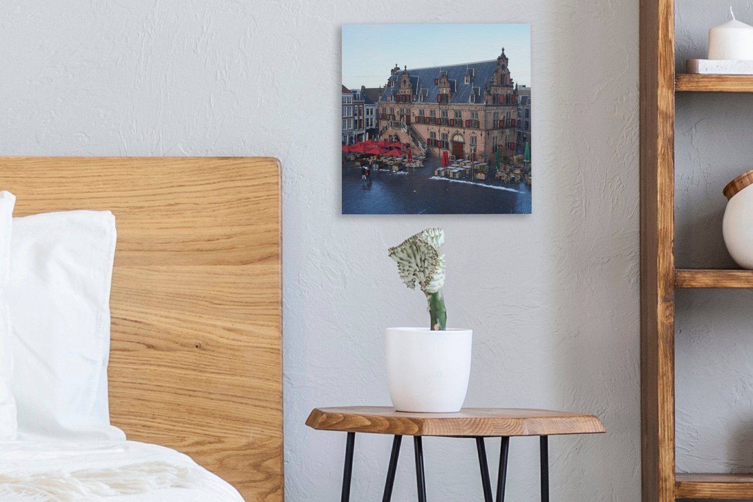 OneMillionCanvasses® Leinwandbild Markt St), - Nijmegen Leinwand für - (1 Schlafzimmer Wohnzimmer Bilder Stadt